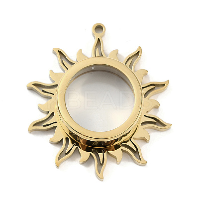 Ion Plating(IP) 304 Stainless Stee Locket Pendants STAS-S132-08G-02-1