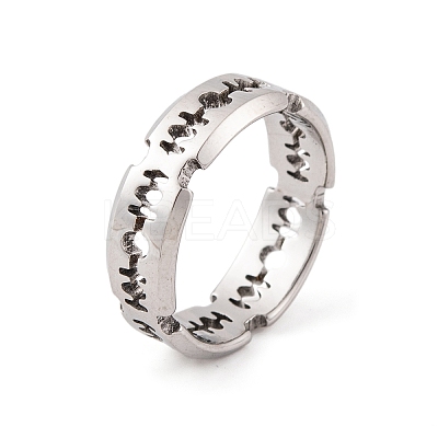 Stainless Steel Cutting Blade Finger Ring for Men Women RJEW-L117-01P-1