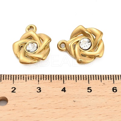 304 Stainless Steel Rhinestone Pendant STAS-U047-26G-1