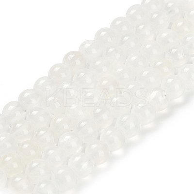 Natural White Jade Beads Strands G-B128-A02-02-1