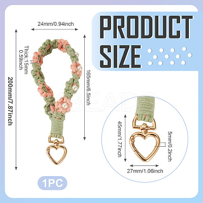 Cotton Braided Flower Pendant Decorations AJEW-TAC0030-032G-04-1