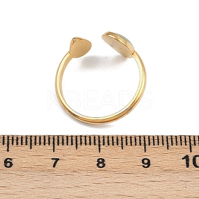 304 Stainless Steel Resin Open Cuff Rings for Women RJEW-K303-10G-1