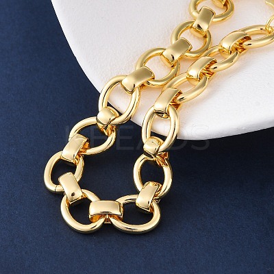 Brass Oval Link Chain Bracelets for Women Men BJEW-K273-06G-1
