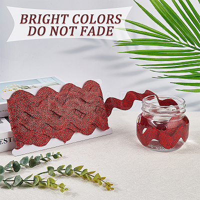 10 Yard Metallic Polyester Wavy Fringe Trim Ribbon SRIB-GF0001-38N-1
