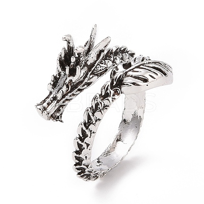 Dragon Alloy Cuff Rings for Men RJEW-F126-02AS-1