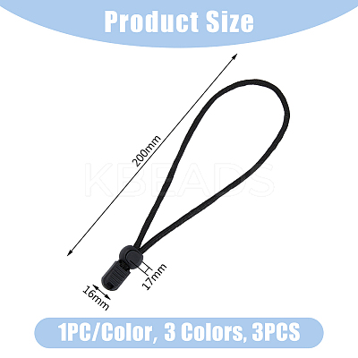 3Pcs 3 Colors Nylon Scuba Diving Snorkeling Adjustable Wrist Lanyard Strap FIND-FH0008-42-1