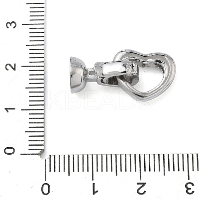 Heart Brass Fold Over Clasps KK-Z143-14P-1