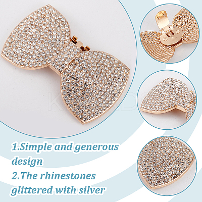 4Pcs 2 Colors Bowknot Alloy Rhinestone Shoe Decoration FIND-GO0002-33-1