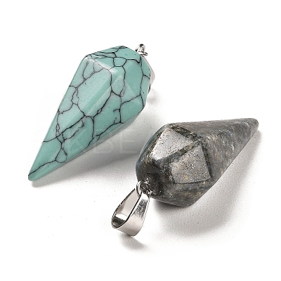 Natural & Synthetic Mixed Gemstone Pendants G-M424-08P-1