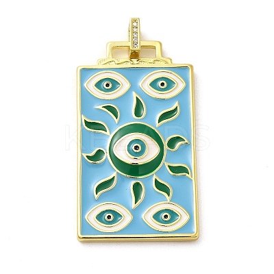 Brass Micro Pave Cubic Zirconia Pendant with Enamel KK-H458-02G-B02-1
