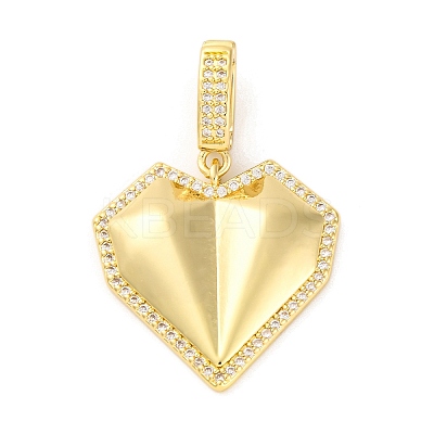 Brass Pendants with Cubic Zirconia KK-D536-05G-1