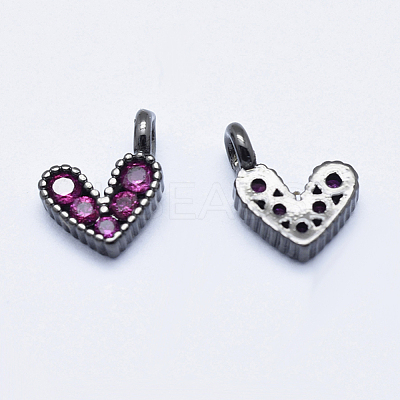 Brass Micro Pave Cubic Zirconia Charms ZIRC-J040-08B-NR-1