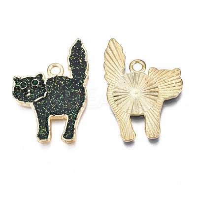 Halloween Rack Plating Alloy Enamel Pendants X-PALLOY-N164-005LG-1
