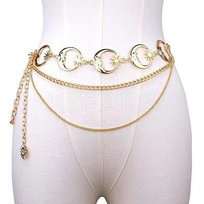 Alloy Moon Link 3 Layer Waist Chains for Women WGF4895-07-1