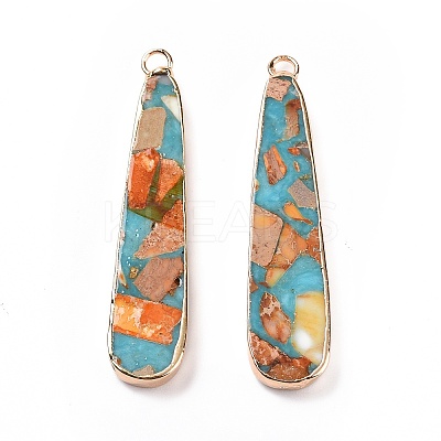 Dyed Natural Imperial Jasper Pendants G-P490-04G-1
