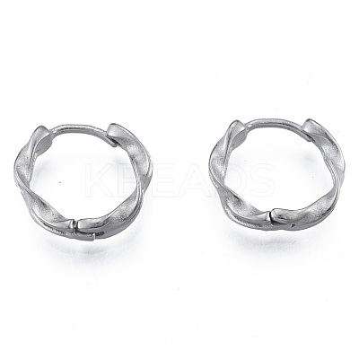 Non-Tarnish 316 Surgical Stainless Steel Twist Hoop Earrings for Men Women EJEW-N052-09-1