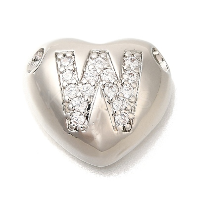 Rack Plating Brass Micro Pave Cubic Zirconia Pendants KK-I722-04P-W-1