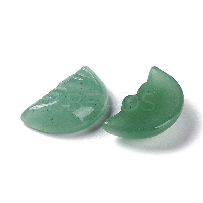 Natural Green Aventurine Carved Healing Moon with Human Face Figurines G-B062-06D-1