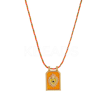 Brass and Enamel Pendant Necklaces FS-WG2CA9F-06-1