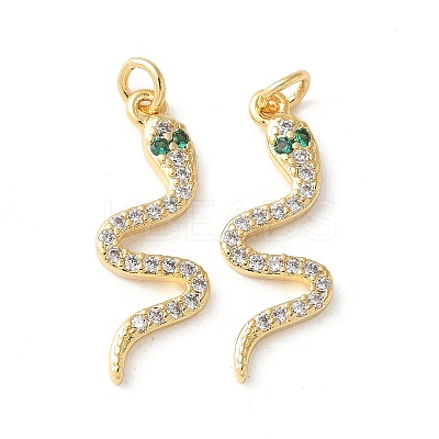 Brass Micro Pave Clear Cubic Zirconia Pendants KK-Q031-41G-02-1