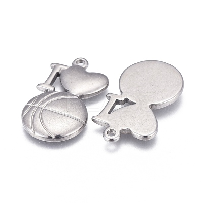Non-Tarnish 304 Stainless Steel Pendants STAS-F249-18P-1