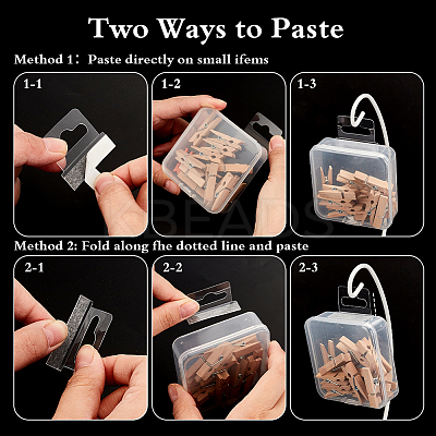 300Pcs 4 Styles PET Back Adhesive Slot Hole Hang Tabs DIY-GA0007-50-1