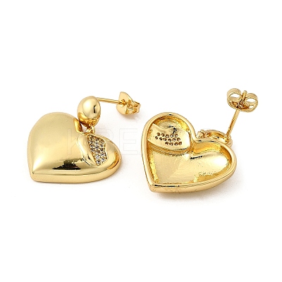 Rack Plating Brass Micro Pave Clear Cubic Zirconia Dangle Earrrings EJEW-L097-27G-1