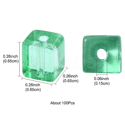 100Pcs Baking Paint Transparent Glass Beads DGLA-YW0001-35B-1