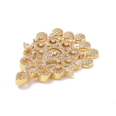 Eco-friendly Brass Micro Pave Clear Cubic Zirconia Big Pendants KK-D079-01G-1