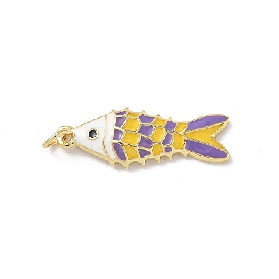 Sea Animals Brass Enamel Pendants KK-B155-02B-03G-1