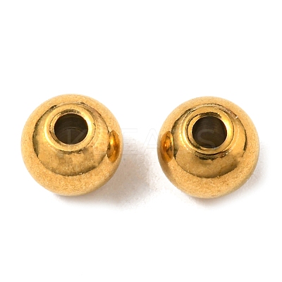 304 Stainless Steel Smooth Round Spacer Beads X-STAS-M006-01A-G-1
