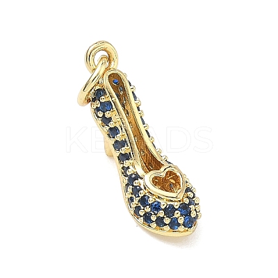 Brass Micro Pave Cubic Zirconia Pendants KK-K417-18G-1