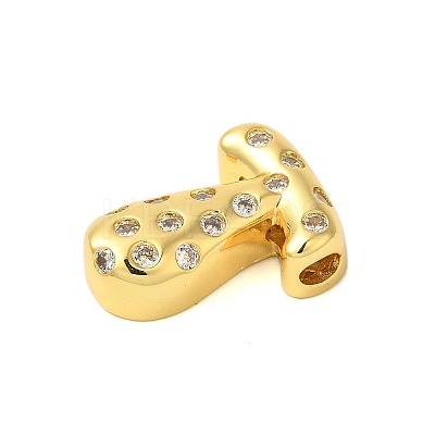 Rack Plating Brass Micro Pave Clear Cubic Zirconia Perdants KK-C067-11G-T-1