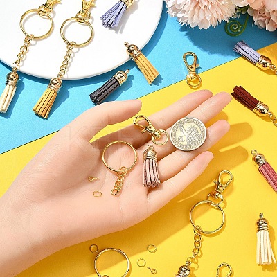 160Pcs 14 Styles Faux Suede Tassel Pendant Decorations DIY-YW0009-98-1