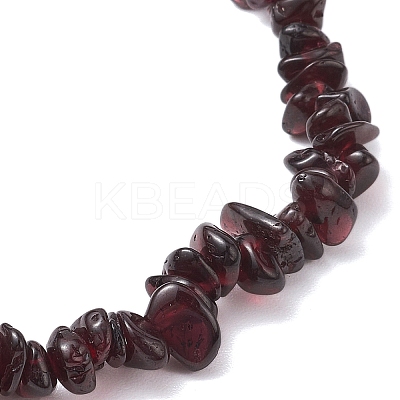 Natural Garnet Chip Beaded Stretch Bracelets for Women Men BJEW-JB10647-04-1