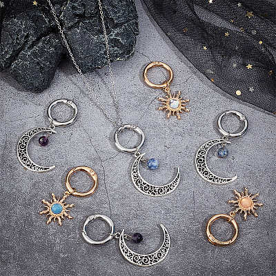 12Pcs 6 Styles Sun & Moon Alloy Shoe Charms HJEW-DR00003-1