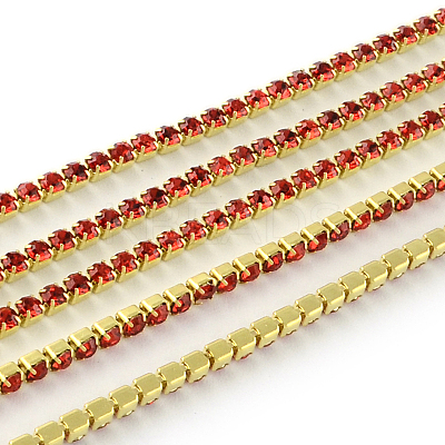 Nickel Free Raw(Unplated) Brass Rhinestone Strass Chains CHC-R119-S6-02C-1-1