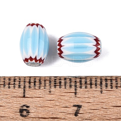 Handmade Millefiori Glass Barrel Beads LA-N002-02D-1