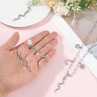 5Pcs 304 Stainless Steel Pendants STAS-BBC0007-72-1
