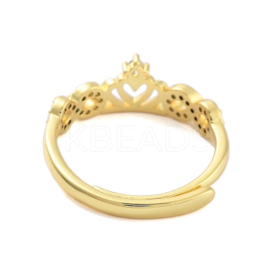 Crown Clear Cubic Zirconia Adjustable Rings RJEW-L120-017G-04-1