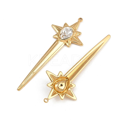 304 Stainless Steel Rhinestone Big Pendants STAS-P410-02G-1