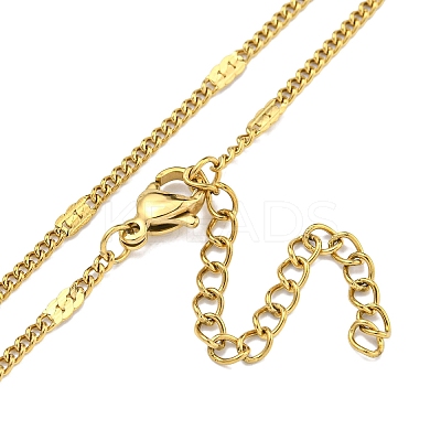 Ion Plating(IP) 304 Stainless Steel Curb Chain Necklaces NJEW-R266-03G-1