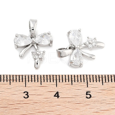 Brass Micro Pave Cubic Zirconia Pendants KK-P271-06P-C-1