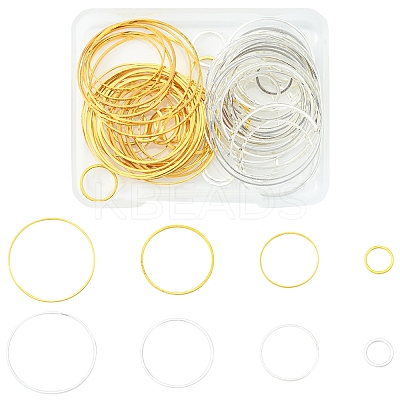 80Pcs 8 Style Brass Linking Rings KK-FS0001-15-1