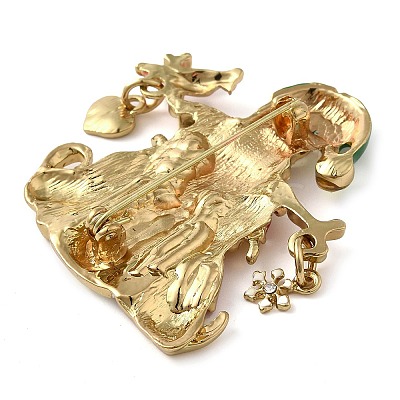 Christmas Alloy Colorful Rhinestone Brooches JEWB-U009-10I-1