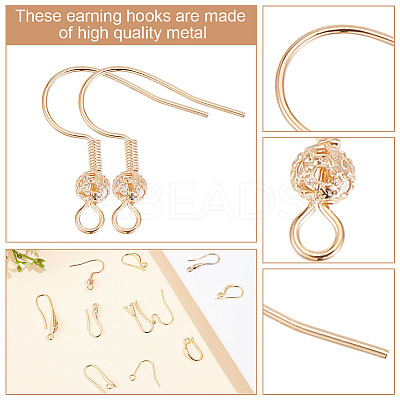 40Pcs 10 Styles Brass Earring Hooks DIY-GO0001-18-1