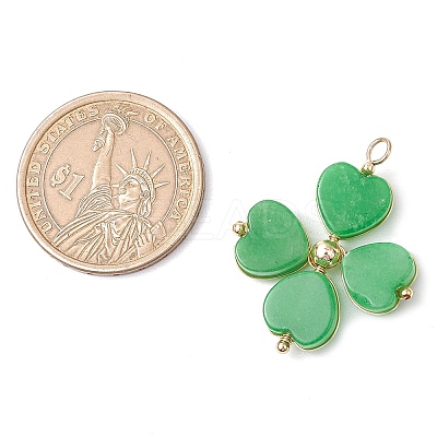 Natural Howlite/Green Aventurine/Malaysia Jade/Rose Quartz/Synthetic Turquoise Clover Pendants PALLOY-JF03181-1