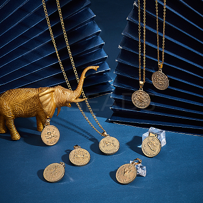 12Pcs 304 Stainless Steel Pendants STAS-UN0032-34-1