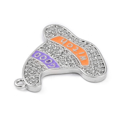 Rack Plating Brass Cubic Zirconia Pendants KK-D031-07P-02-1