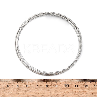 5Pcs 304 Stainless Steel Bangle Set for Women BJEW-S162-01B-P-1
